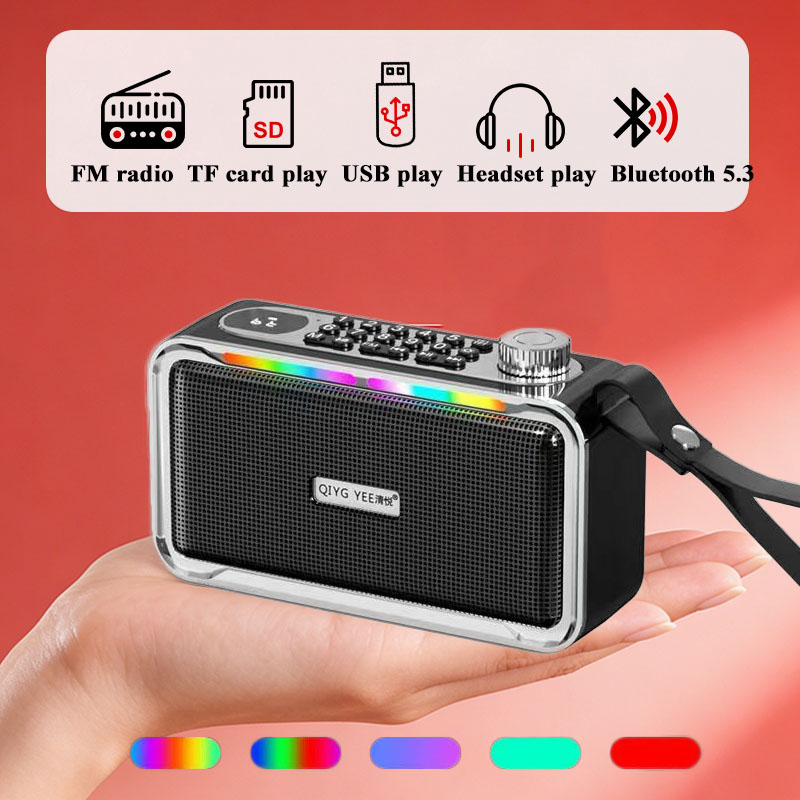 Emergency Radio Solar - Mini Portable FM Radio Rechargeable Bluetooth