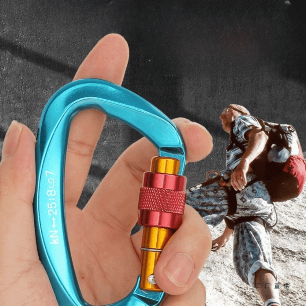 Carabiner Locking D - D-shape 25KN Climbing Carabiner Aluminum Alloy