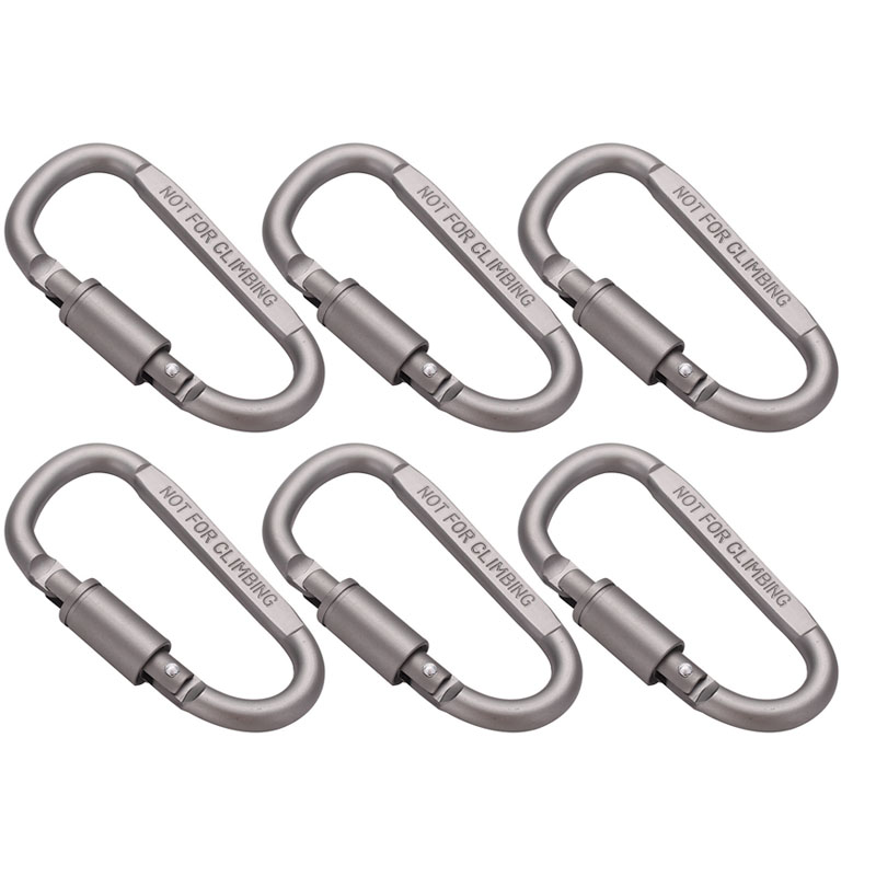 Carabiner Locking D - 6Pcs Aluminum Carabiner Clip D-Ring Locking