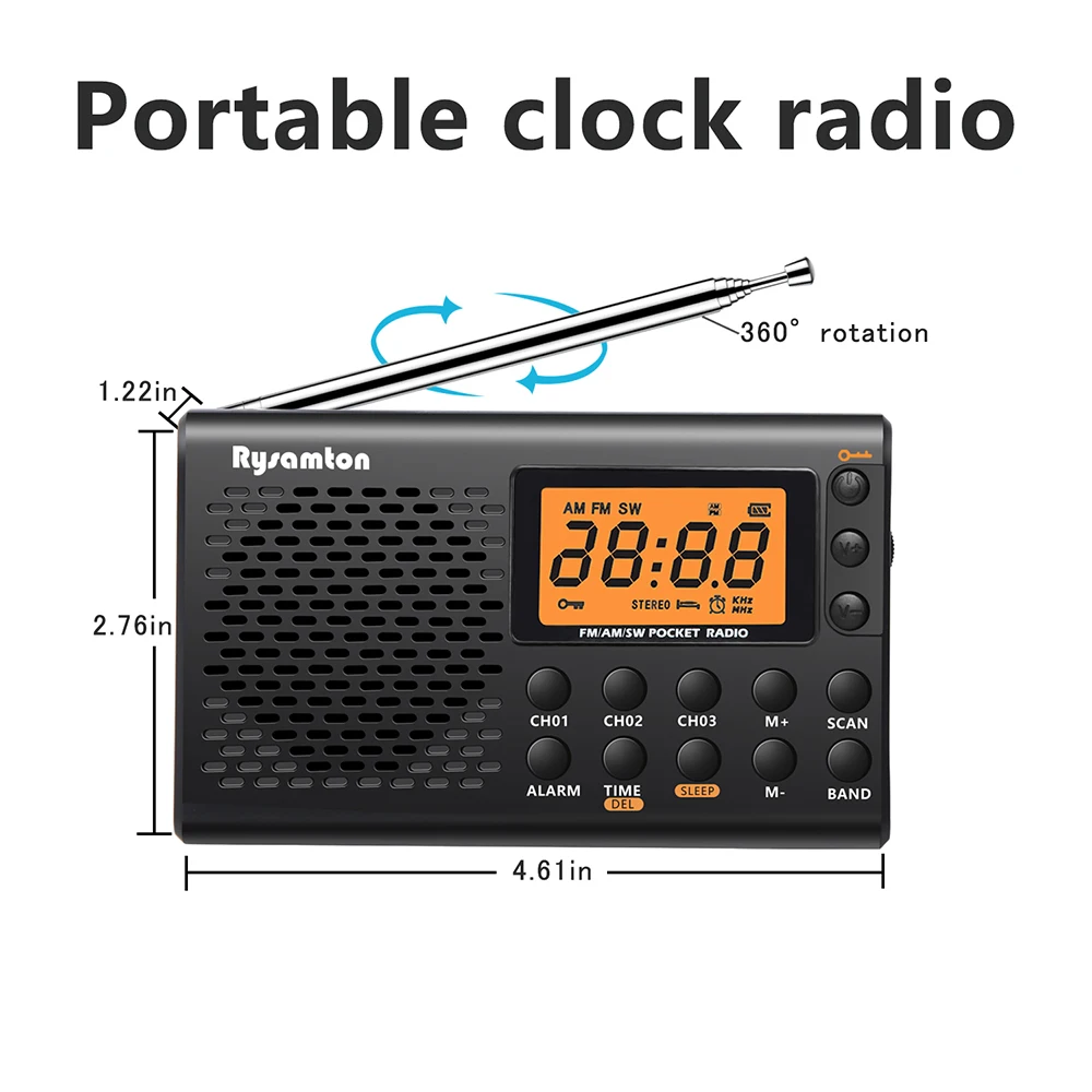Emergency Radio Solar - Portable Battery Radio FM Shortwave Digital