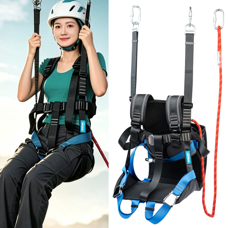 Outdoor Adventure Ziplines & Waterfall - Outdoor High-Altitude Zipline Safety Seat, Paraglider