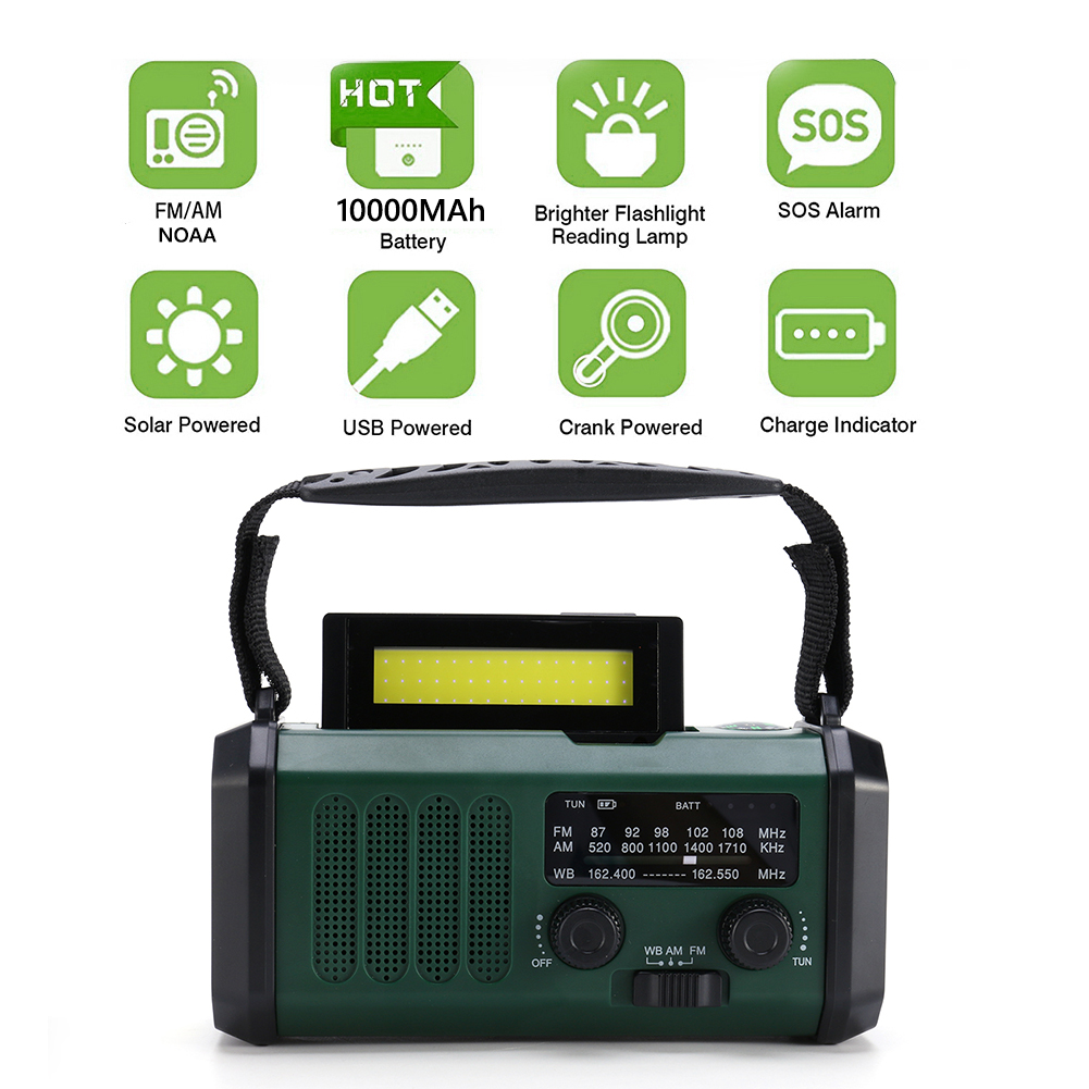 LED Portable Radio AM/FM/WB 10 - đánh giá và giá Emergency Radio Solar
