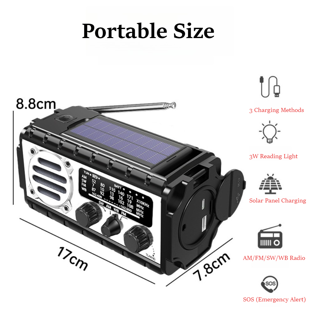 Portable Solar Hand Crank Emer - đánh giá và giá Emergency Radio Solar