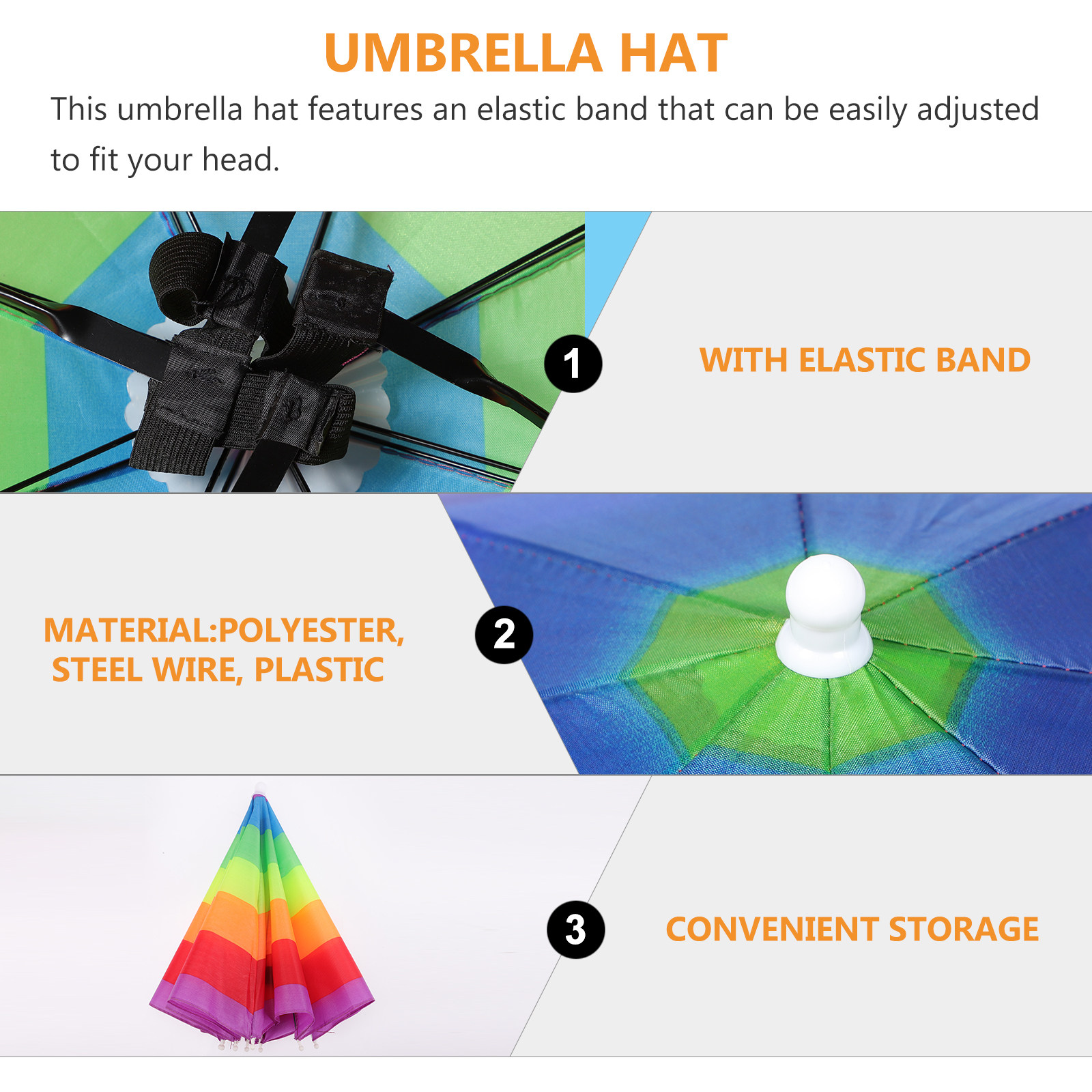 3Pcs Umbrella Hat with Elastic - đánh giá và giá Outdoor Adventure Golf