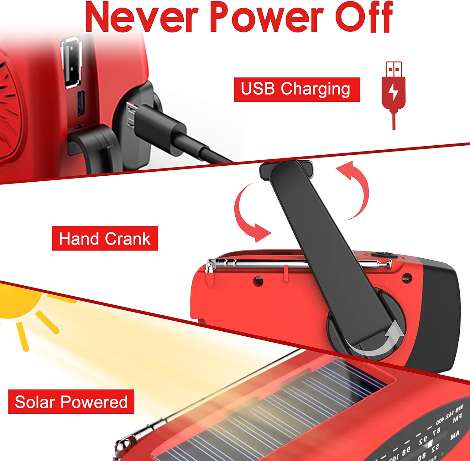 Multifunctional Hand Cranked G - đánh giá và giá Emergency Radio Solar