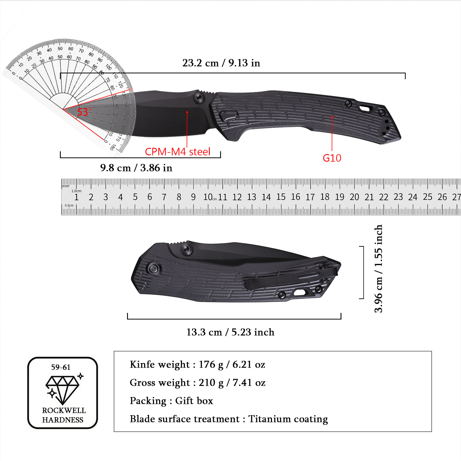 Folding Cutting Tool 0203 with - đánh giá và giá Survival Knife Full Tang