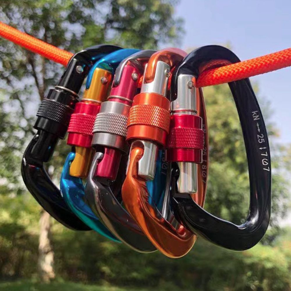 D-shape 25KN Climbing Carabine - đánh giá và giá Carabiner Locking D