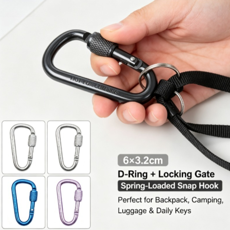 Aluminum Alloy D Shape Locking - đánh giá và giá Carabiner Locking D
