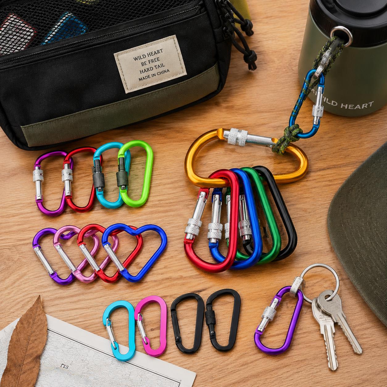 6PCS Carabiner Packs – 5-8cm D - đánh giá và giá Carabiner Locking D