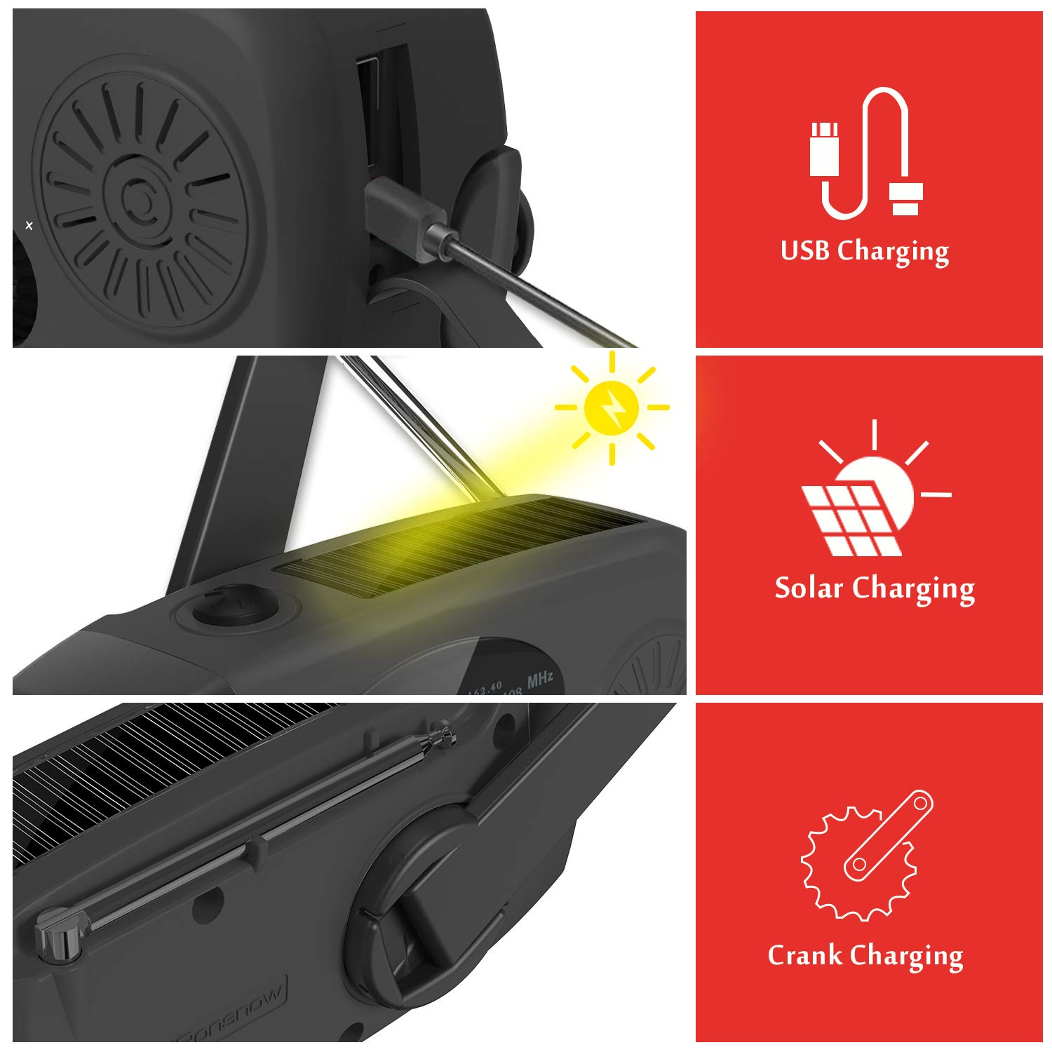 Multifunctional Portable Hand  - đánh giá và giá Emergency Radio Solar